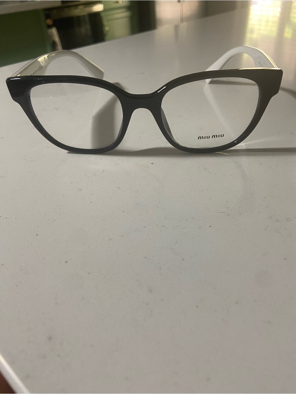Miu Miu Black and White Cat-Eye Eyeglasses new without tags retail $349